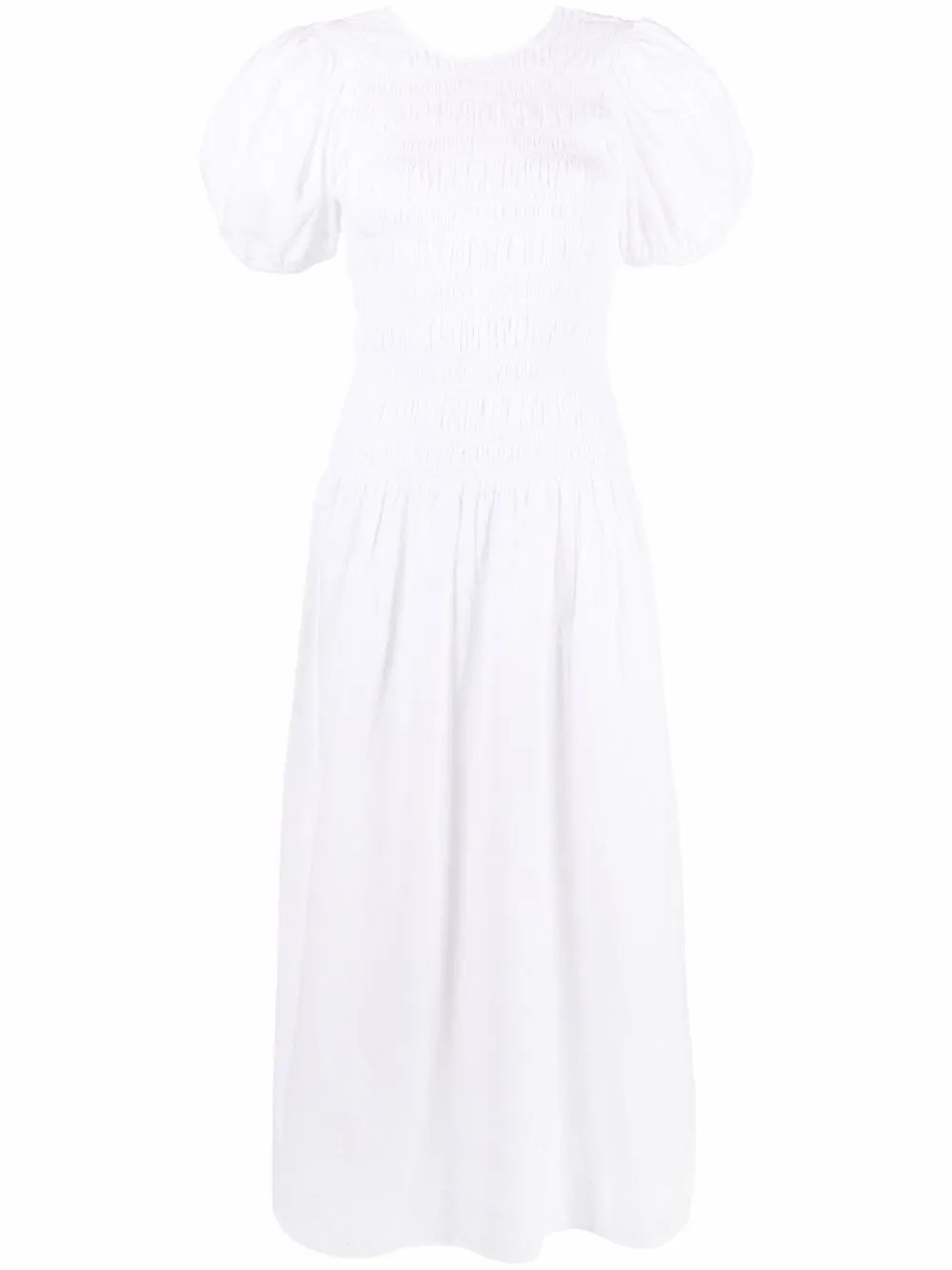 shirred poplin midi dress | Farfetch (US)