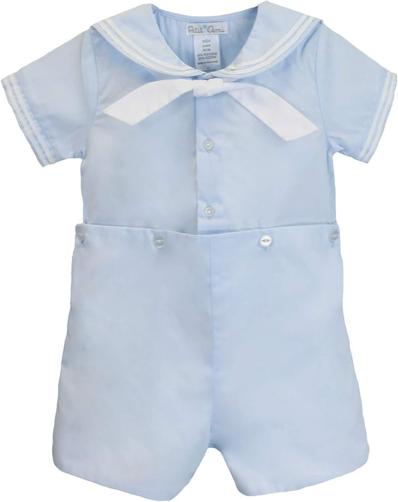 Petit Ami Baby Boys’ 2 Piece Nautical Bobby Suit with Collar | Amazon (US)