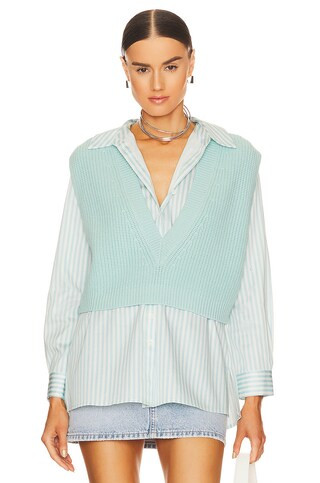 Alice + Olivia Orly Sweater Vest And Tunic in Julep from Revolve.com | Revolve Clothing (Global)