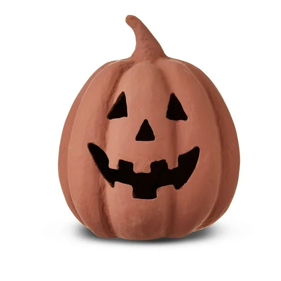 Paper Mache Brown Pumpkin Decor, 8" Height, Fall by Way To Celebrate | Walmart (US)