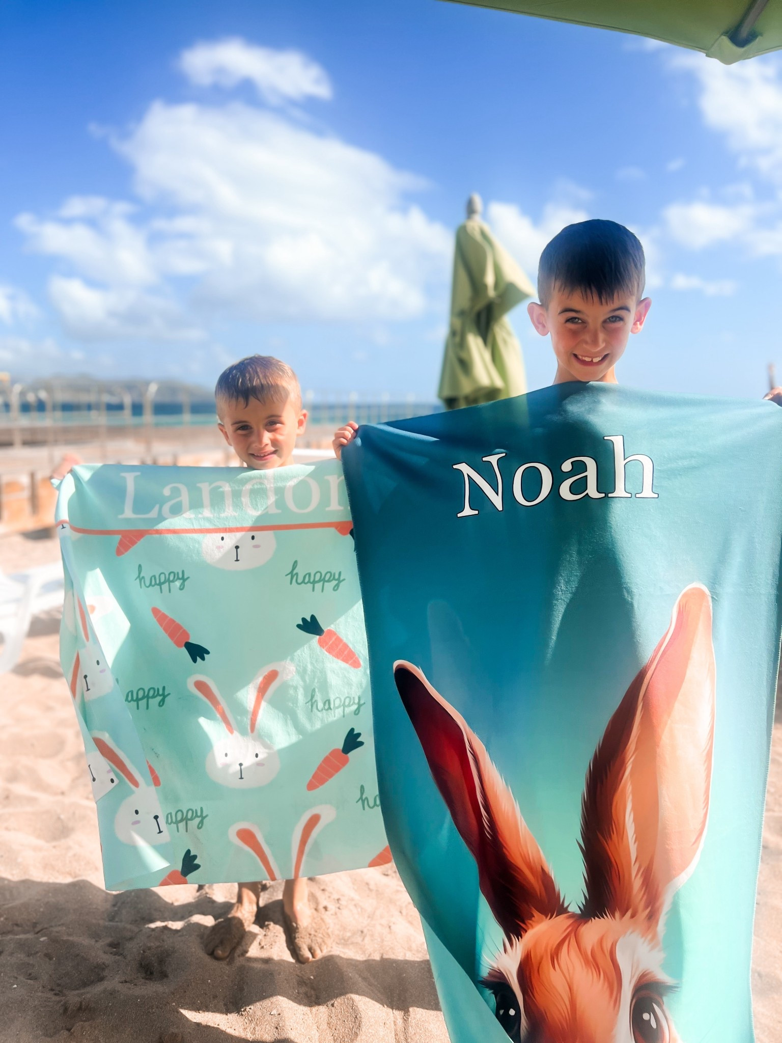 Kids personalized easter towels 