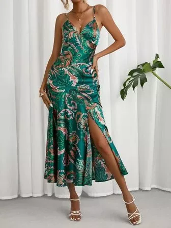 Emerald green hot sale dress shein