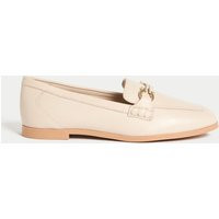 M&S Collection female Leather Trim Square Toe Loafers - 6 - Cream, Black,Cream | Marks & Spencer (UK)
