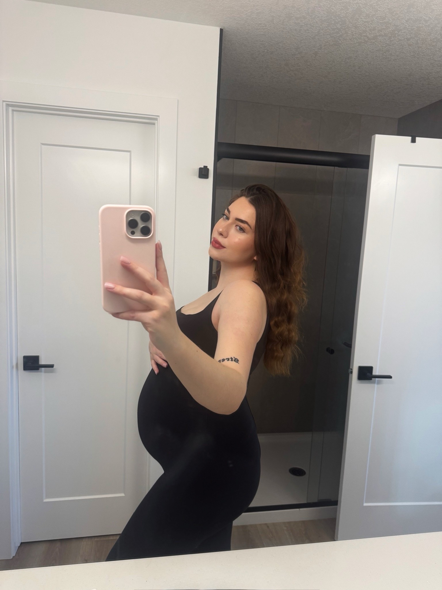 Comfy, cute, and bump-approved 🤍✨ This SKIMS maternity catsuit has been one of my favorite pregnancy staples. So soft, so flattering, and perfect for lounging or layering. #LTKStyle #MaternityFashion #SKIMS