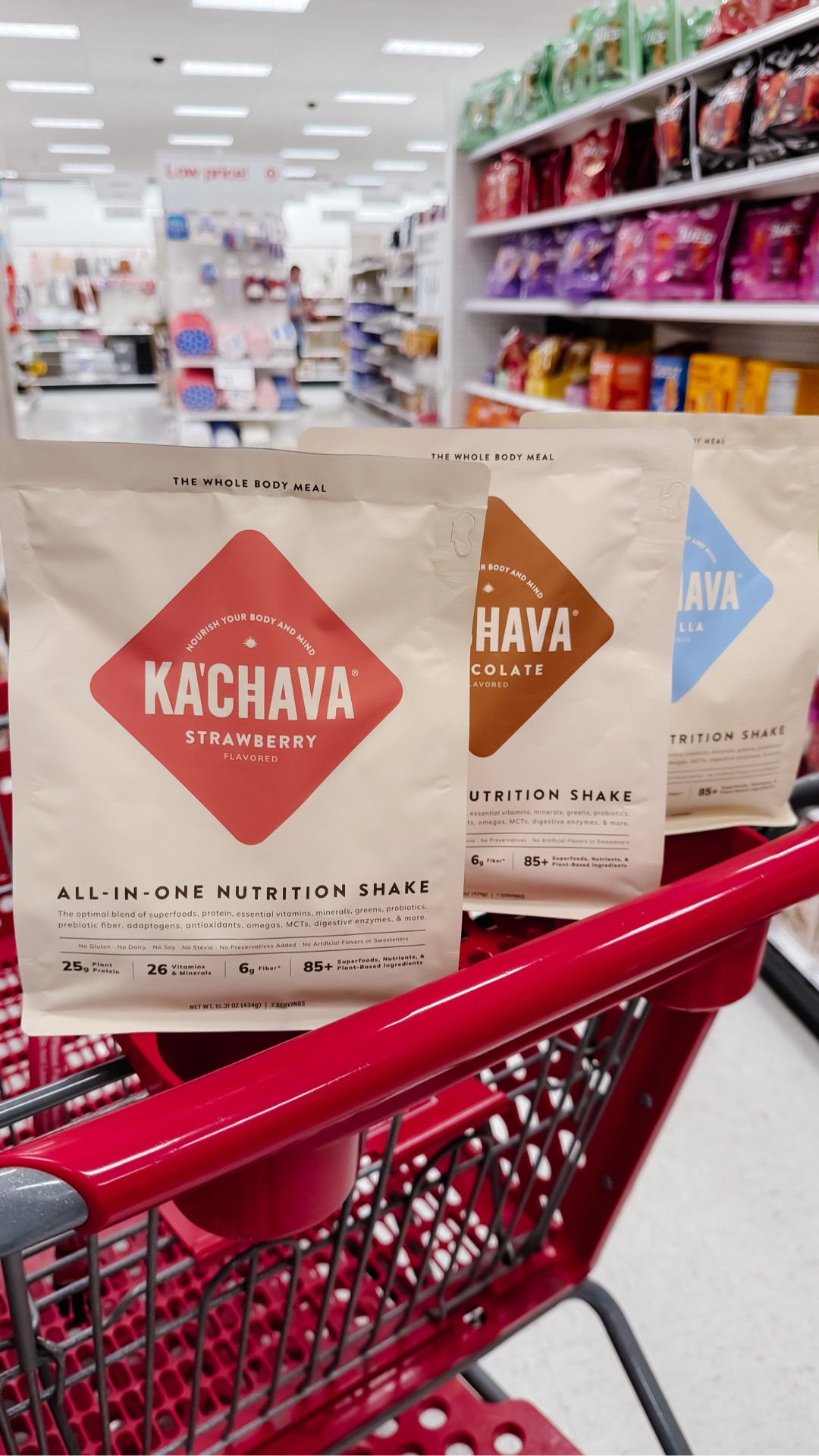 |#ad| New at @Target: Strawberry @Ka’Chava 🍓🚨
A new flavor of everyone's favorite all-in-one nutrition shake just dropped & it's so perfect for the summer! Ka'Chava is packed with 25g of plant-based protein and 6g of fiber to support healthy digestion. It also includes digestive enzymes, probiotics, and prebiotics, plus 26 essential vitamins and minerals. 💪

Made with 85+ superfoods, nutrients, and plant-based ingredients, Ka’Chava is designed to support energy, digestion, and overall wellness in one convenient option.  🎯

#KachavaPartner #Targetfinds