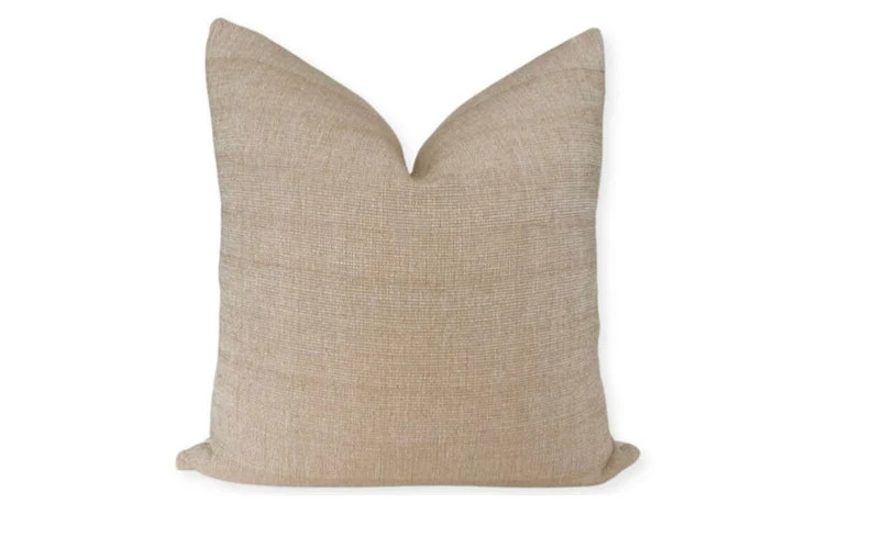 Woven Cotton Pillow Cover: Neutral Beige Throw Cushion Case | Etsy (Global)