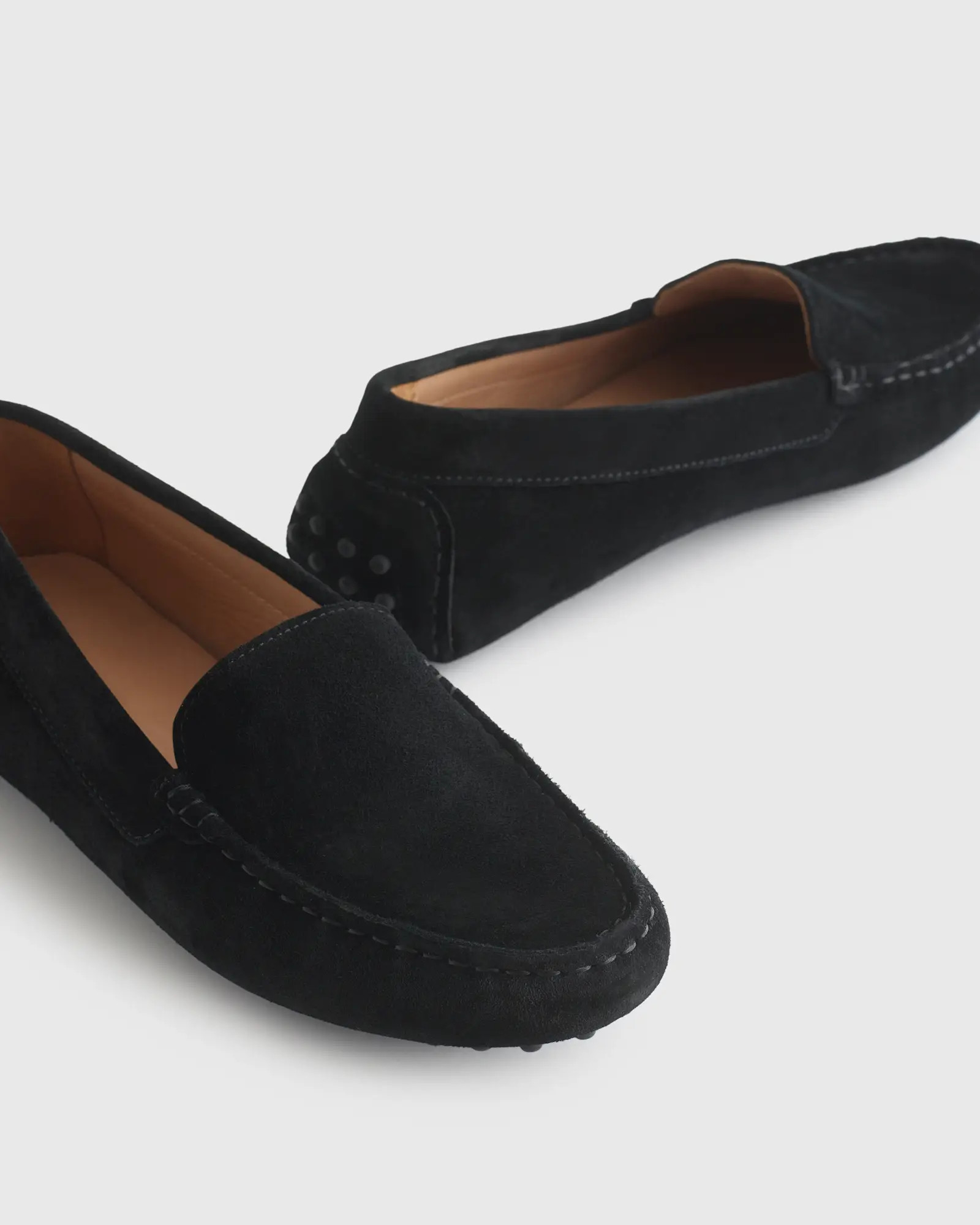 Genuine Suede Driver Loafer in Black | Quince