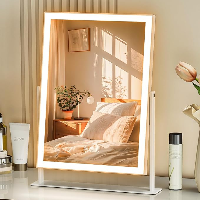 Vanity Mirror with Lights 11.8”x16.1” Vanity Mirror with Smart Touch Control 3 Color Dimmable... | Amazon (US)