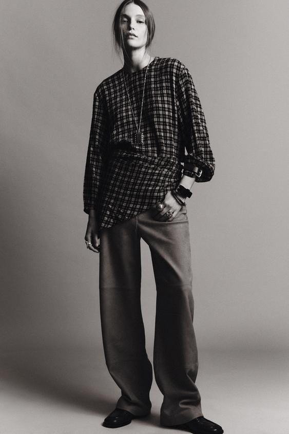 CHECK SHIRT WITH MULTIPOSITIONAL SCARF ZW COLLECTION | Zara UK