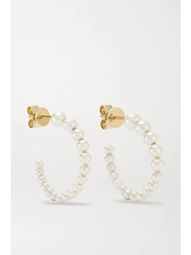 Sophie Bille Brahe - Boucle Marco 14-karat Gold Pearl Hoop Earrings | NET-A-PORTER (US)
