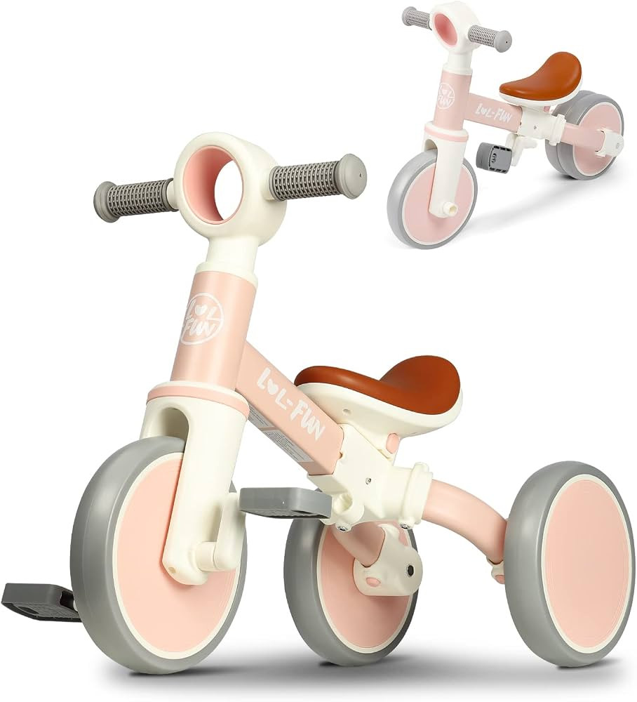 LOL-FUN Baby Balance Bike for 1 2 Year Old Boys Girls Gift, 4 in 1 Kids Tricycle for Toddlers 1-3... | Amazon (US)