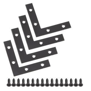 (4-Pack) 2.5 in. Black Flat Corner Brace | The Home Depot