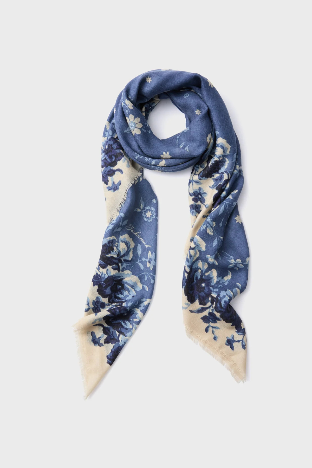 Baroque Floral Silk Cashmere Blend Large Scarf | Tuckernuck (US)