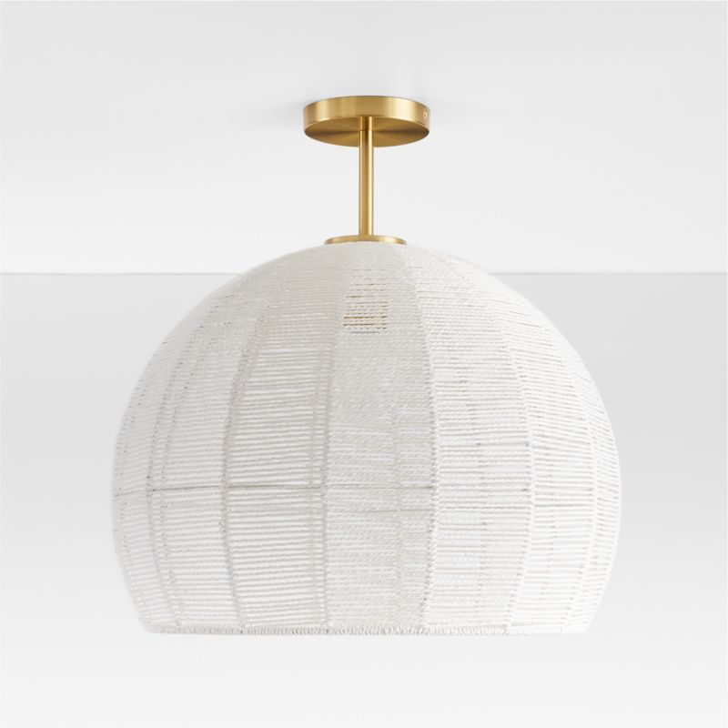 Ivory Woven Rope Flush Mount Ceiling Light | Crate & Kids | Crate & Barrel