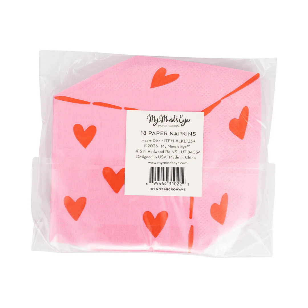 Heart Dice Cocktail Napkin | My Mind's Eye