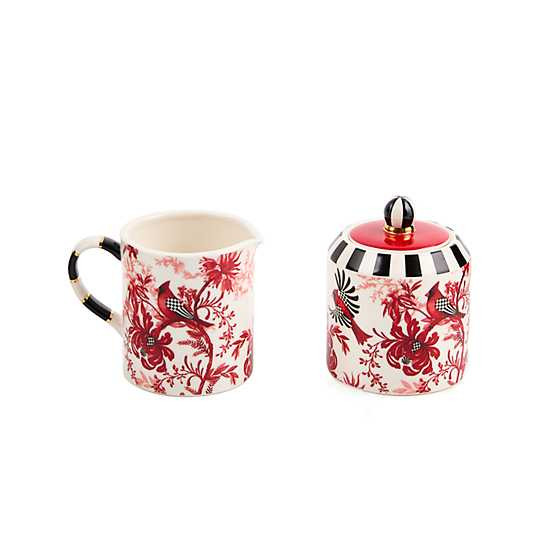 Cardinal Toile Creamer & Sugar Set | MacKenzie-Childs