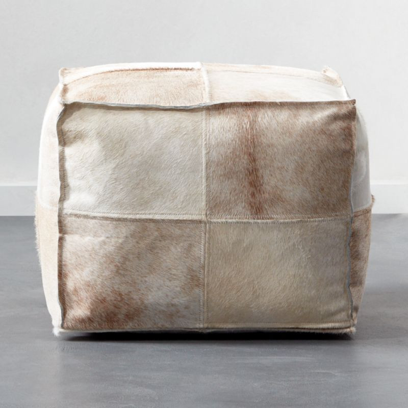 Abele Sand Hair On Hide Pouf + Reviews | CB2 | CB2
