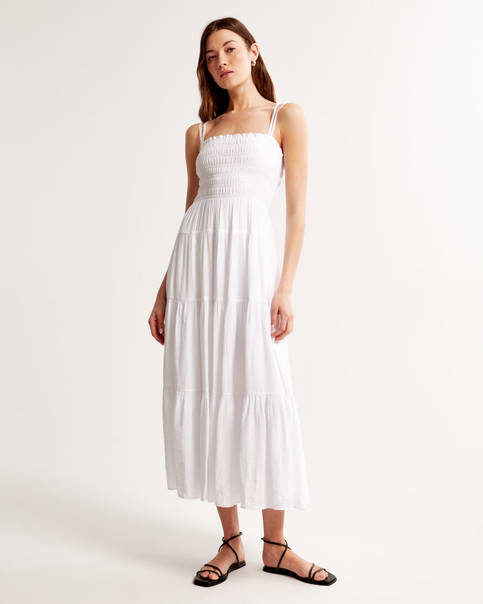 Women's Smocked Bodice Maxi Dress | Women's | Abercrombie.com | Abercrombie & Fitch (US)