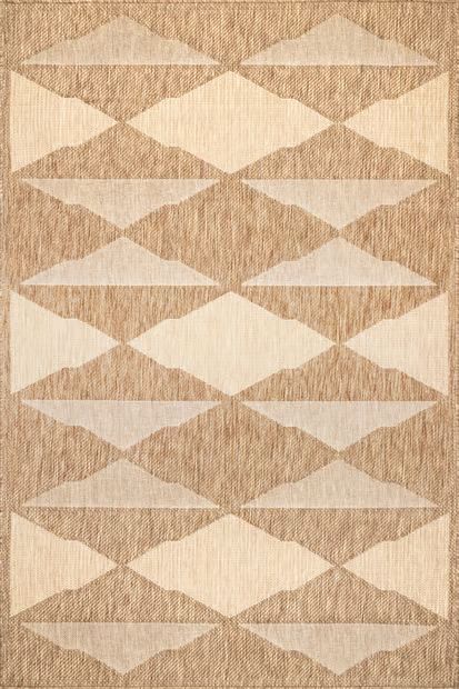 Beige Ziggy Diamonds Indoor/Outdoor Area Rug | Rugs USA