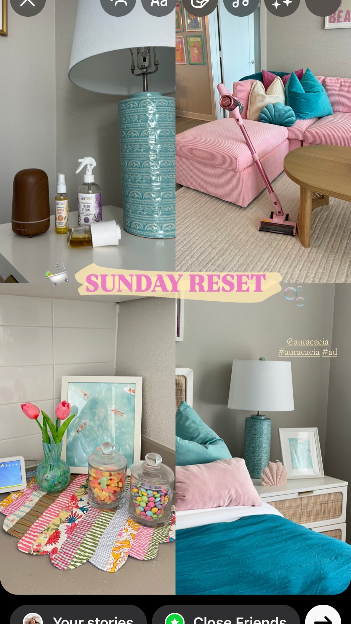 Sunday reset essentials 🫧🛀💗