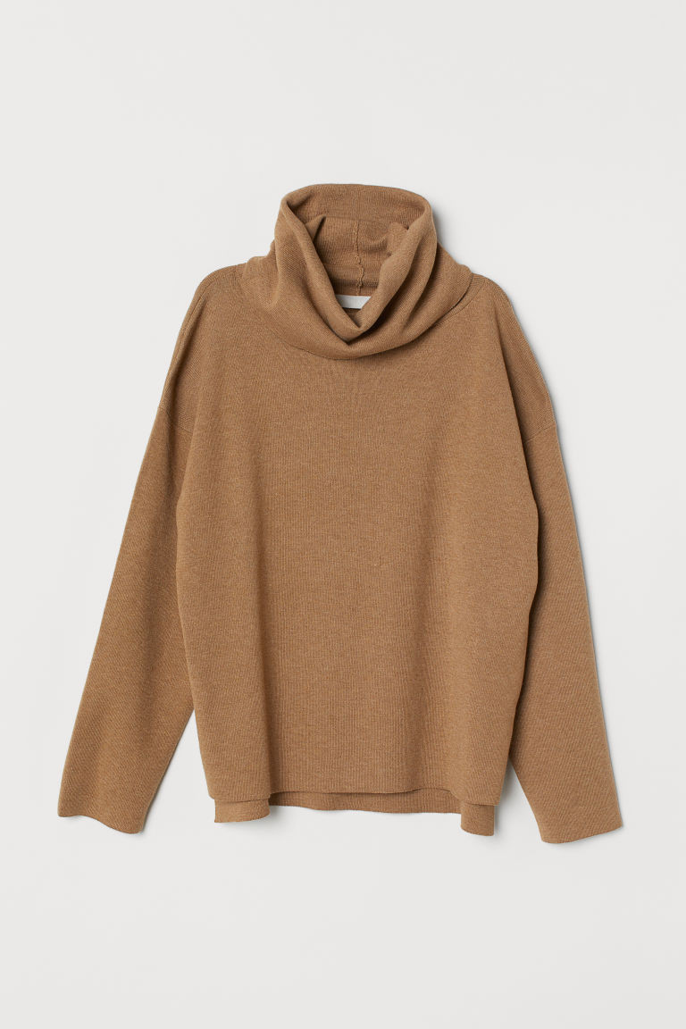 H & M - Fine-knit Turtleneck Sweater - Beige | H&M (US + CA)