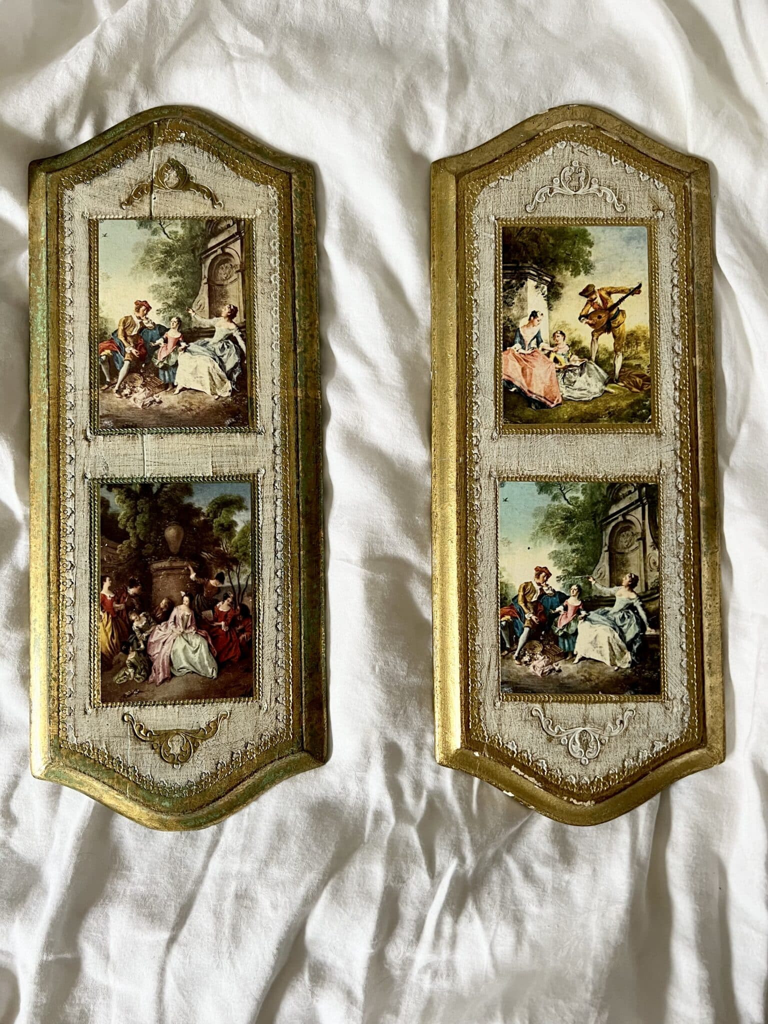 Italian Florentine Gilt Wood Plaques | Vintage Keepers