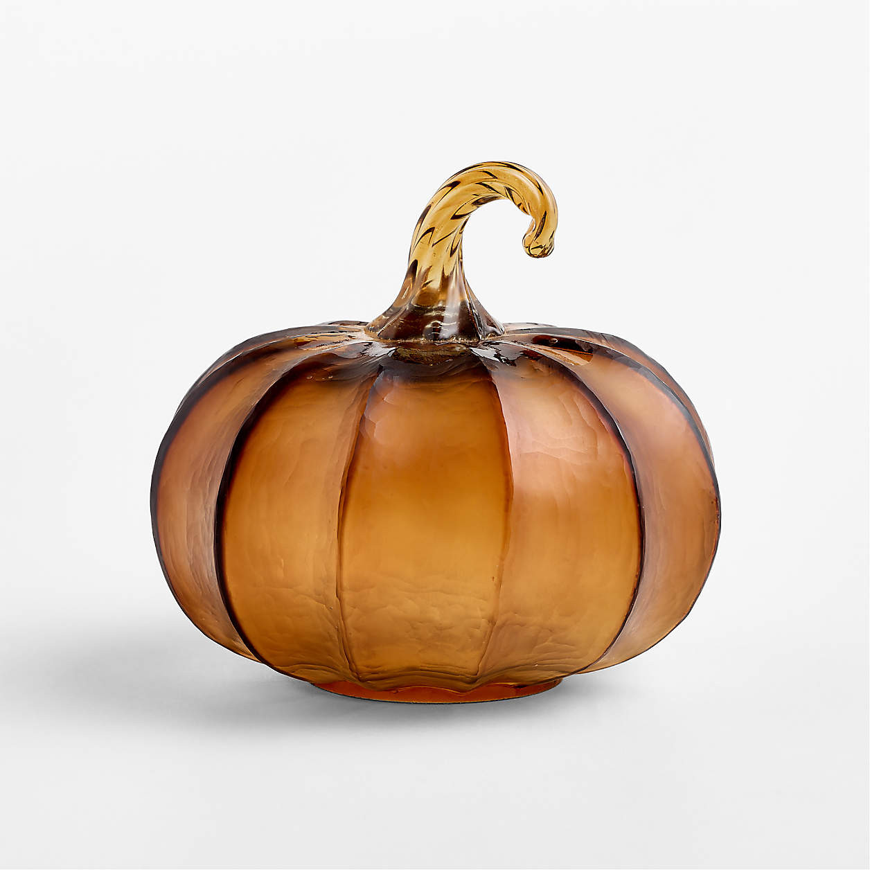 Amber Mini Glass Pumpkin + Reviews | Crate & Barrel | Crate & Barrel