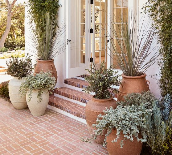 Sienna Fiber Stone Outdoor Planters | Pottery Barn (US)