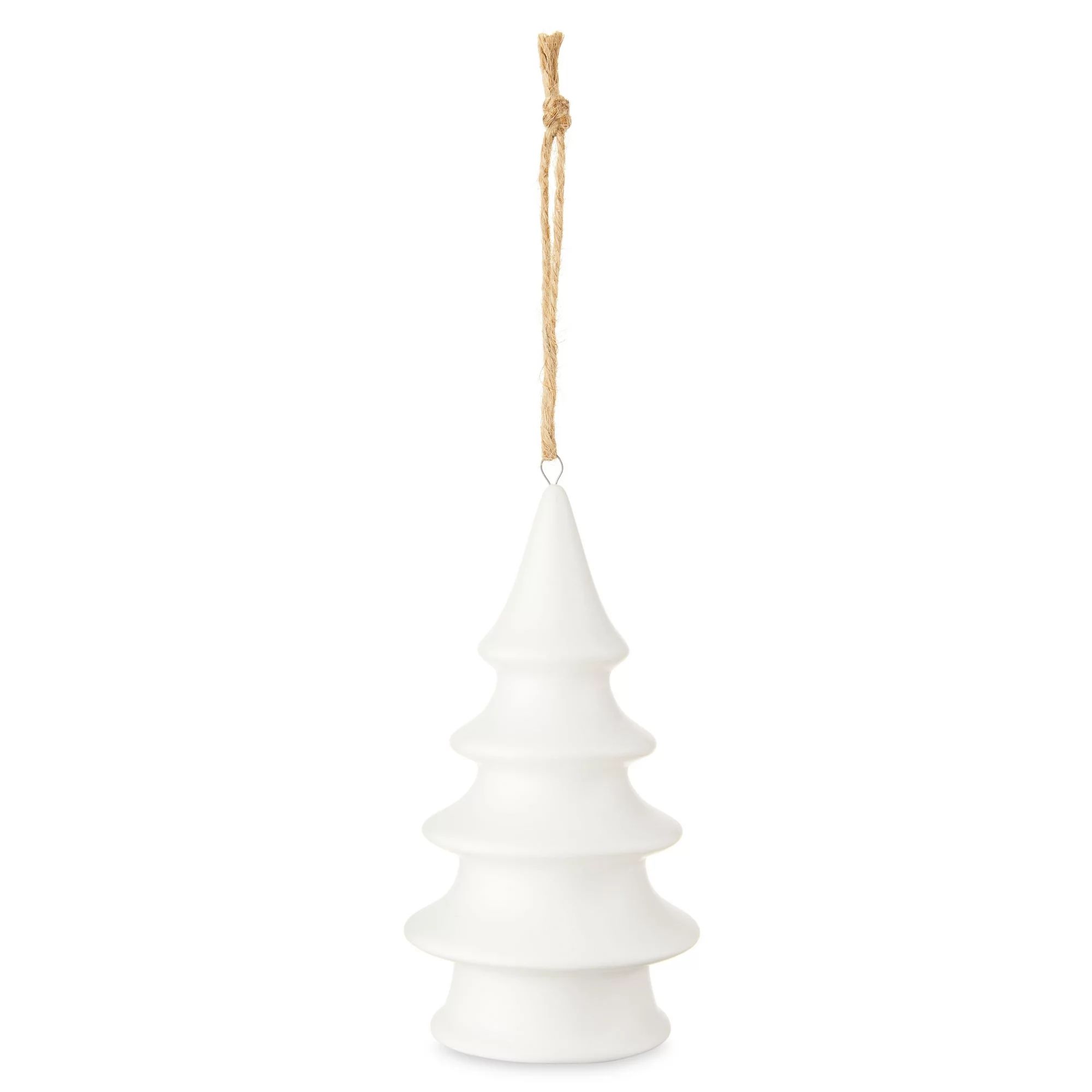 Ceramic White Tree Christmas Ornament, 5 in, by Holiday Time | Walmart (US)
