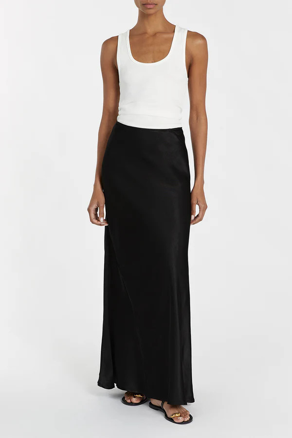 CHARLI BLACK SATIN MAXI SKIRT | DISSH