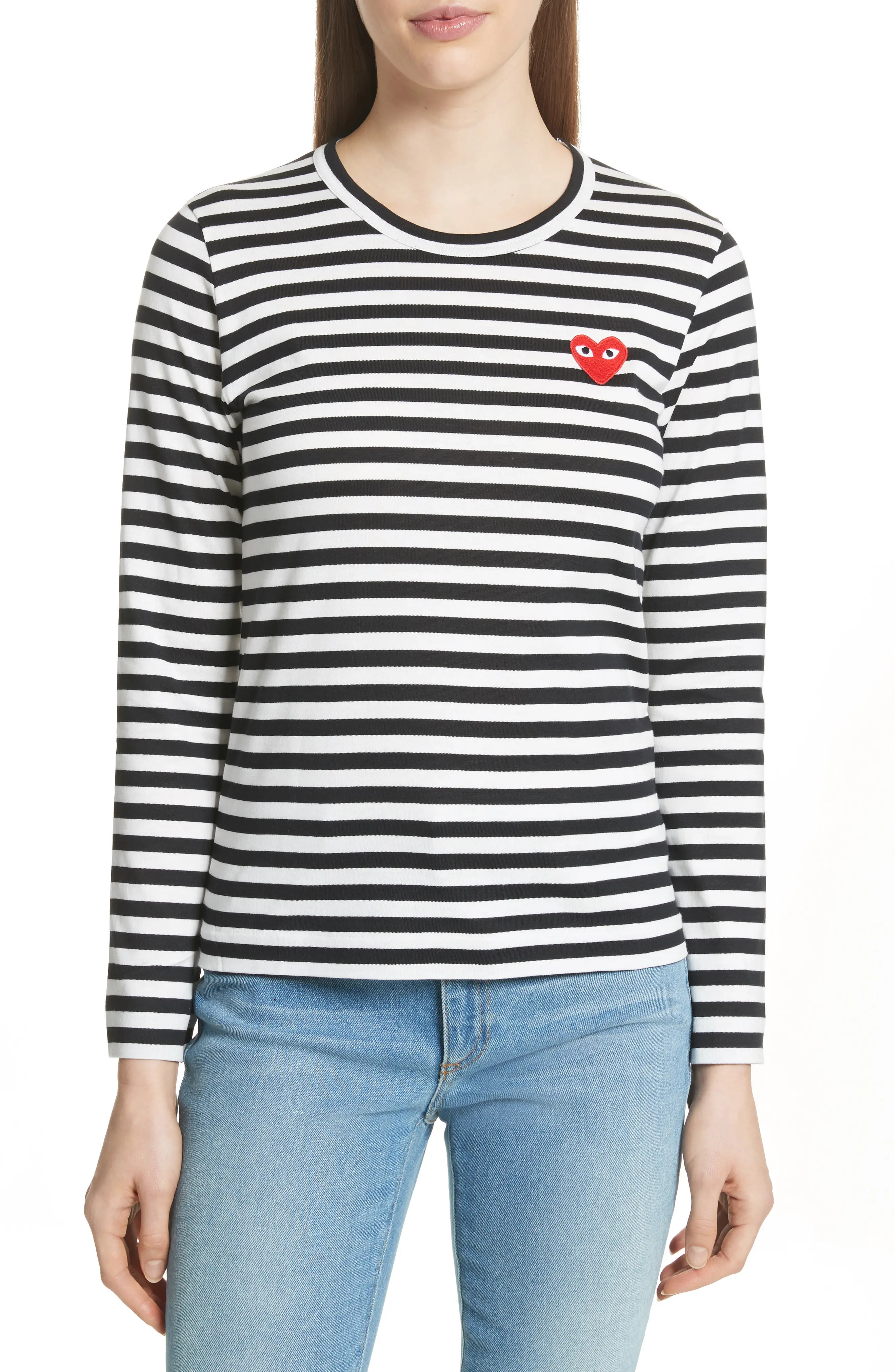 Comme des Garçons PLAY Stripe Cotton Tee | Nordstrom
