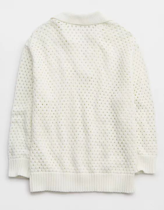 Aerie Open Knit Polo Sweater | American Eagle Outfitters (US & CA)