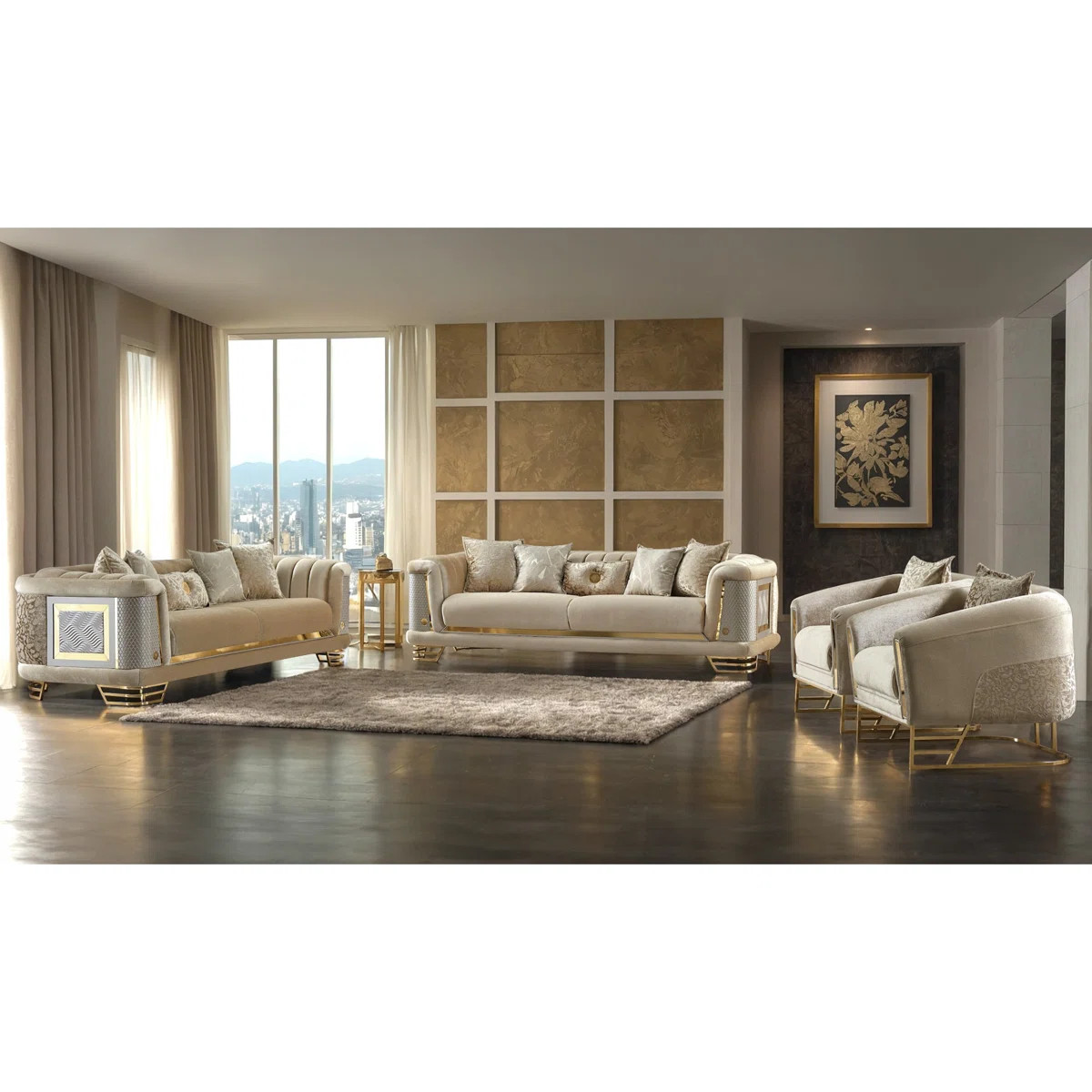 Heidy 4 - Piece Velvet Living Room Set | Wayfair North America