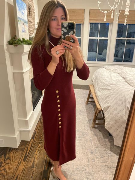 Burgundy dresses perfect for holiday party season. This one is tight, I ordered a medium. Size up. Also comes in a bunch of colors! 

#LTKSeasonal #LTKworkwear #LTKHoliday