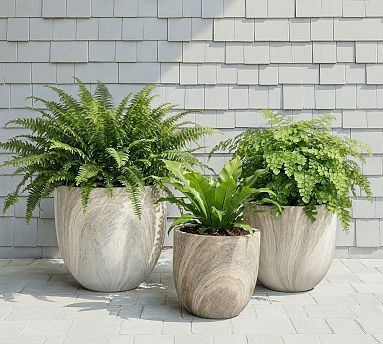 Eco Stone Oversized Travertine Planter, Set of 3 | Pottery Barn (US)