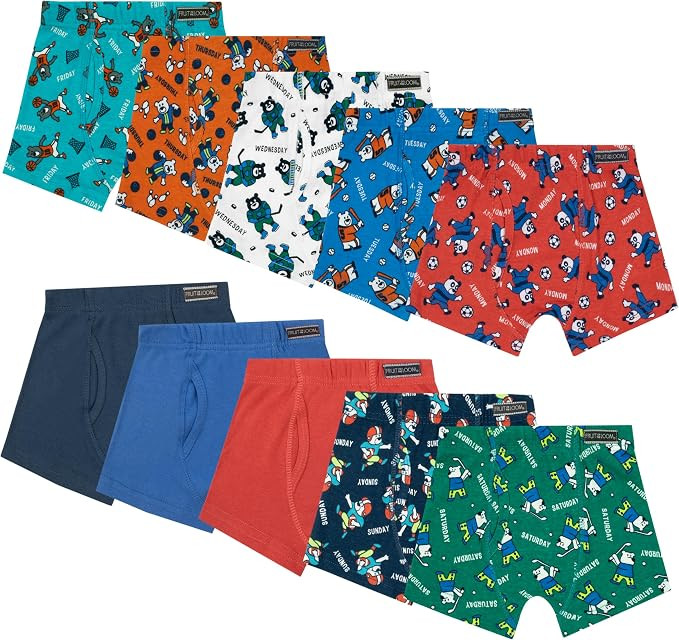 Fruit of the Loom boys And Toddler Boxer Briefs, Tag Free & Breathable Underwear, Assorted Color ... | Amazon (US)