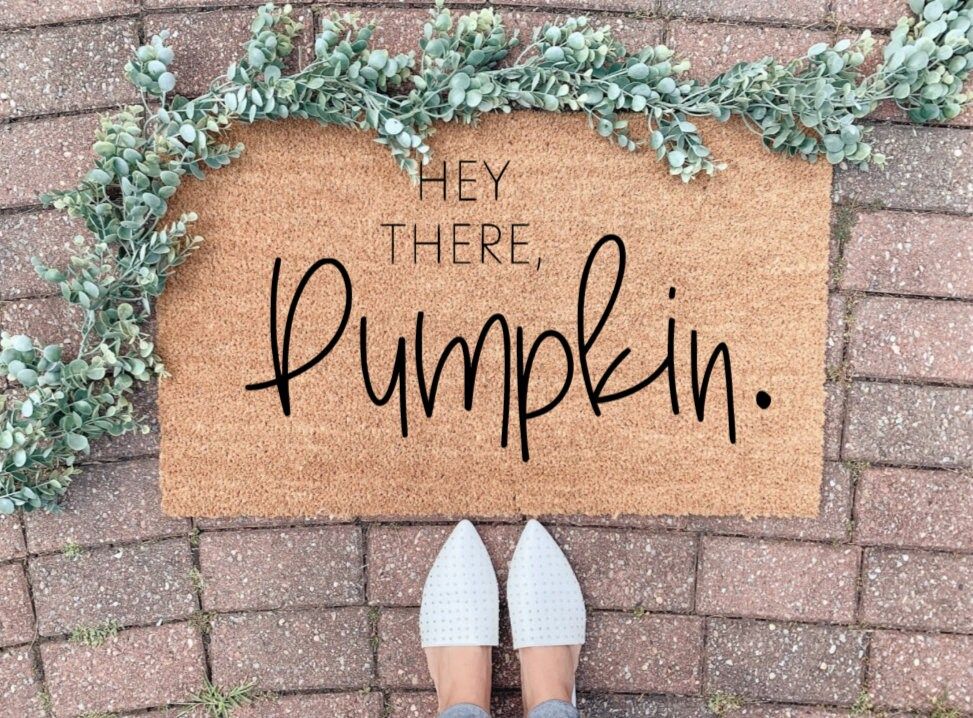 Hey There Pumpkin Welcome Mat, Doormat, Door mat, pumpkin season, pumpkin decor, fall entryway, t... | Etsy (US)