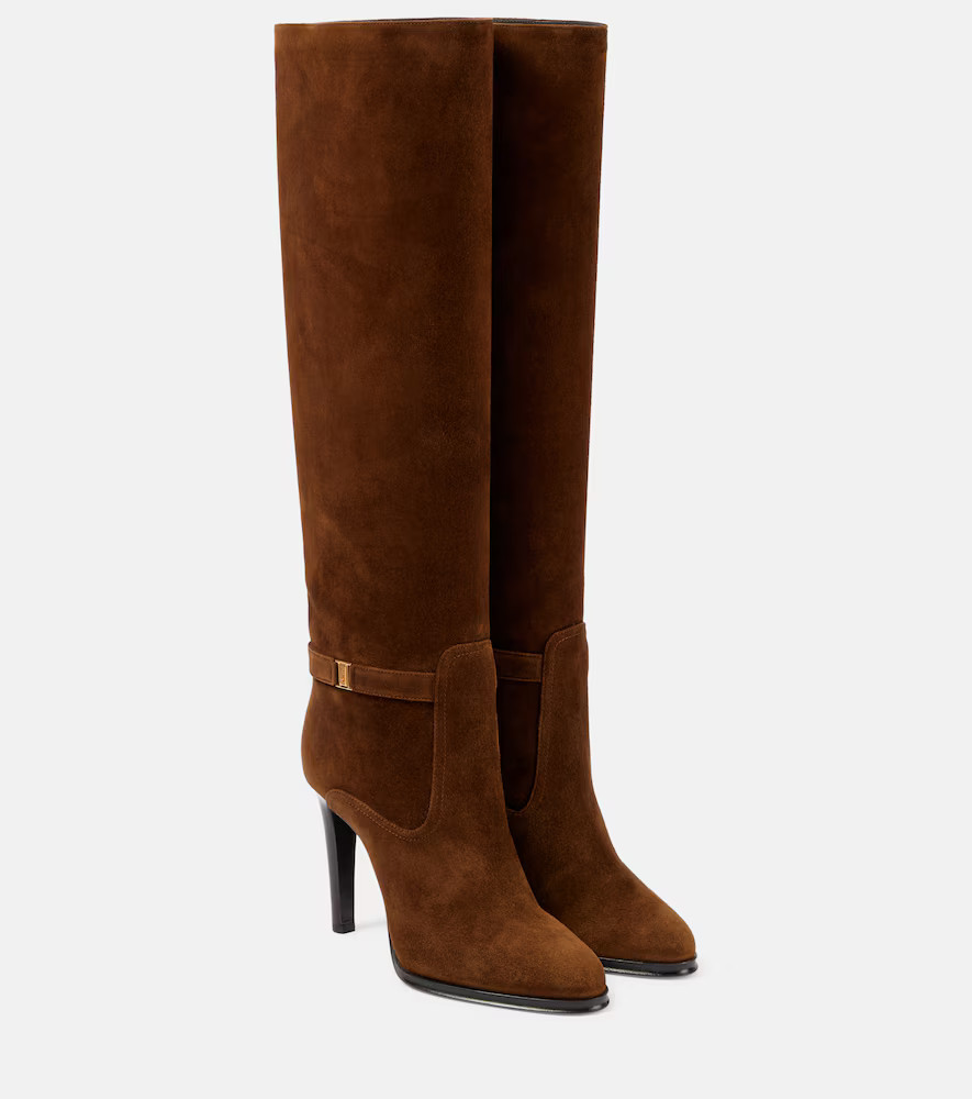 Saint Laurent Diane 100 suede knee-high boots | Mytheresa (US/CA)