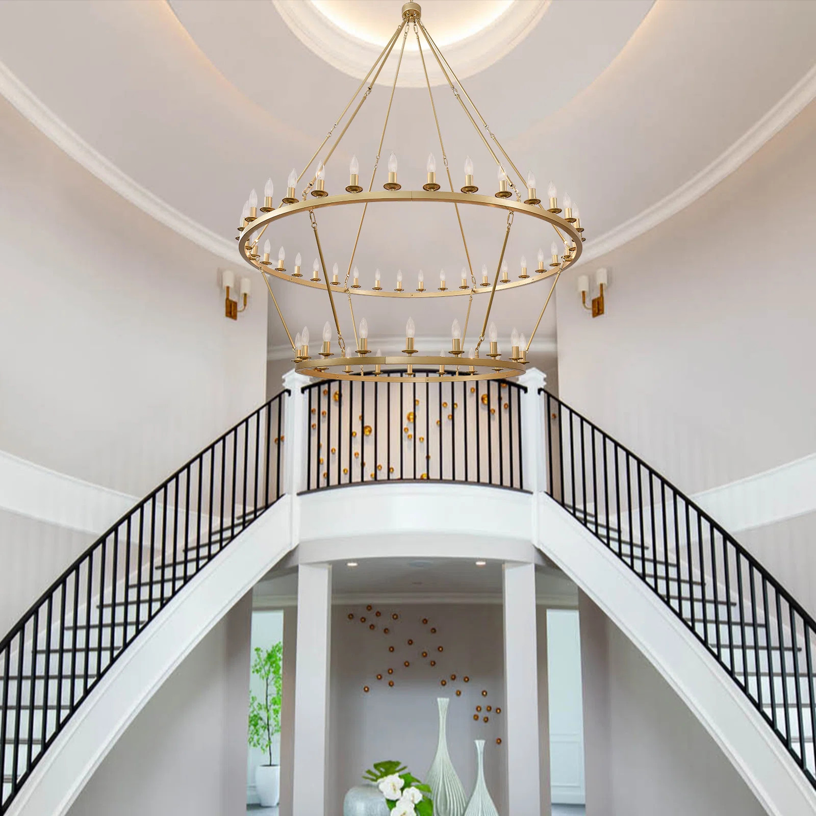 54-light Dimmable Wagon Wheel Chandelier | Wayfair North America