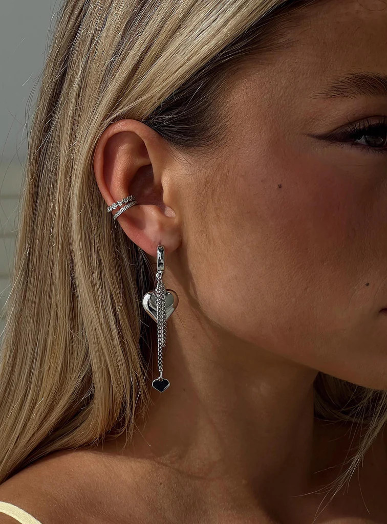 We Found Love Earrings Silver | Princess Polly US