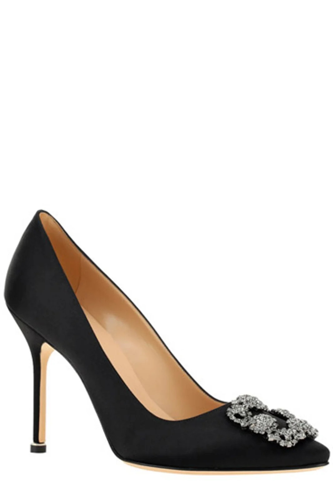 Manolo Blahnik Hangisi Embellished Satin Pumps | Cettire Global