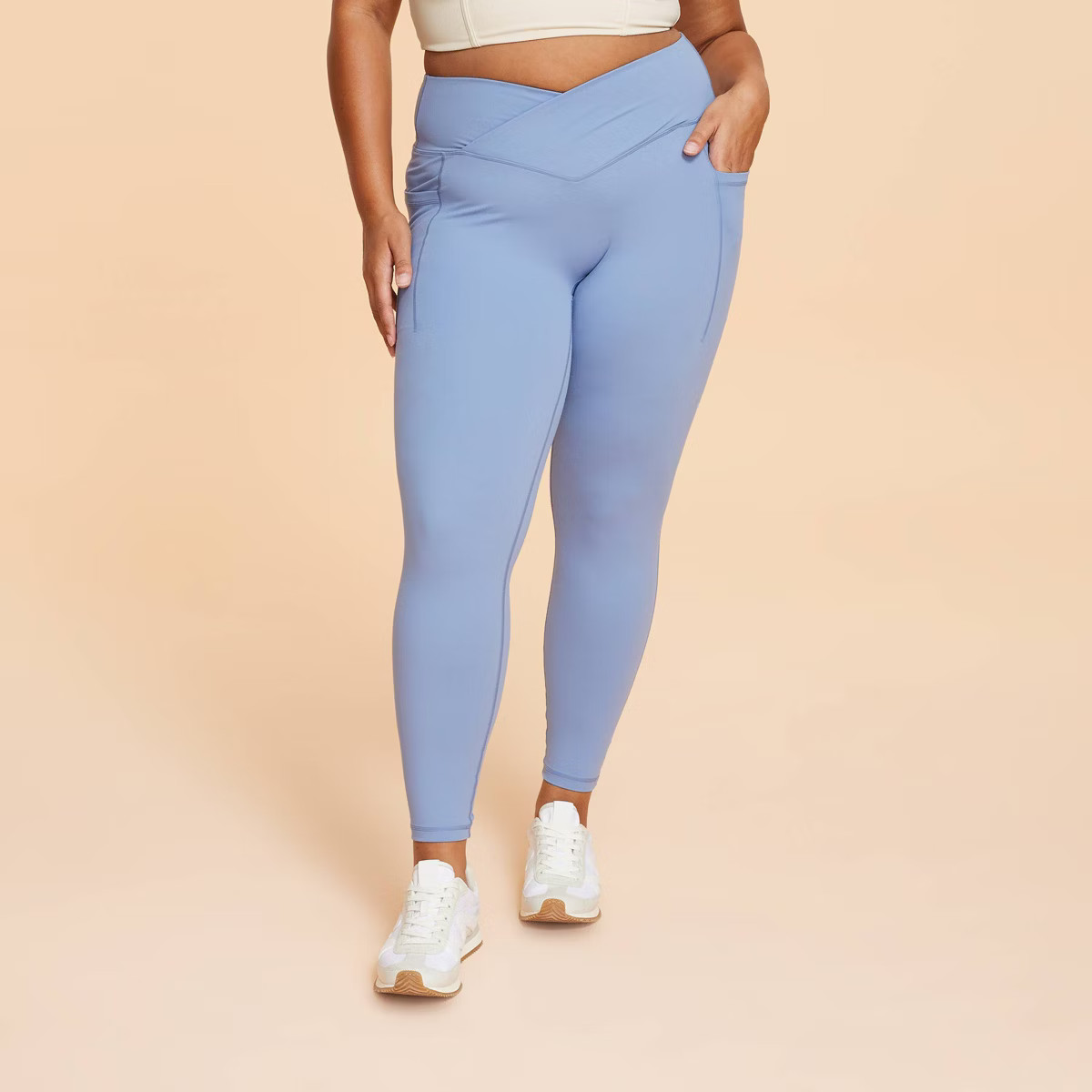 Blogilates Women's Criss Cross High-Rise Leggings - Steel Blue L | Target