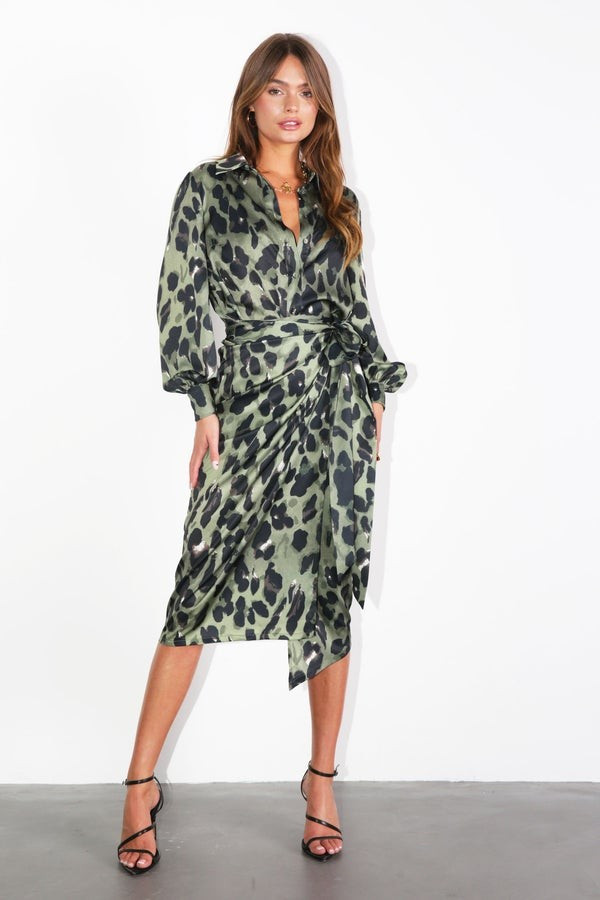 Khaki Leopard Jaspre Skirt | Never Fully Dressed US