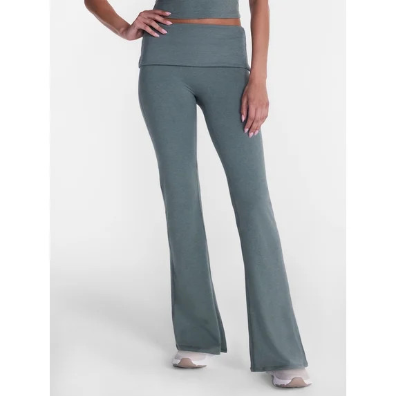 Athletic Works Women's ButterCore Flare Leggings with Fold Over Waist, 31" Inseam, Sizes XS-XXL | Walmart (US)