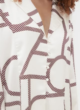 Cream Printed Satin Shirt - Jiana | 4th & Reckless