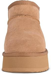 HZSTAY Women's Cow Suede Leather pull on platform boots ankle boots | Amazon (US)