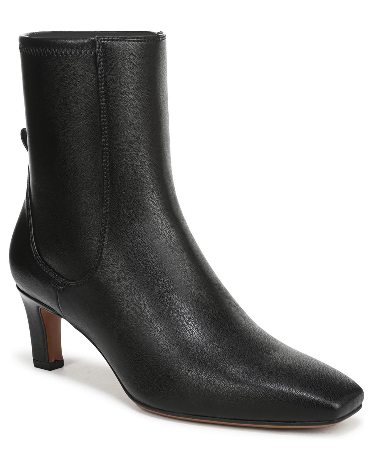 Franco Sarto Women's Tarrin Square Toe Zip Short Boots - Black Faux Leather | Macy's