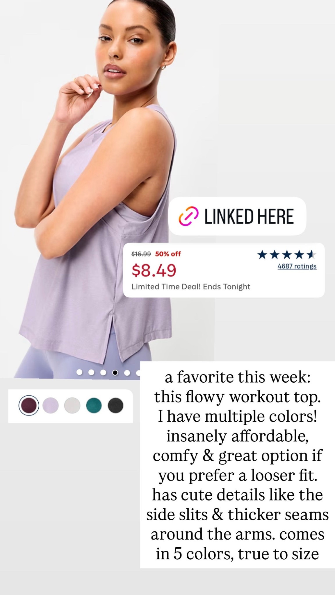 This flowy workout tank from old navy is so affordable and comfy and cute! True to size 

#LTKActive #LTKootd #LTKfitnessgoals