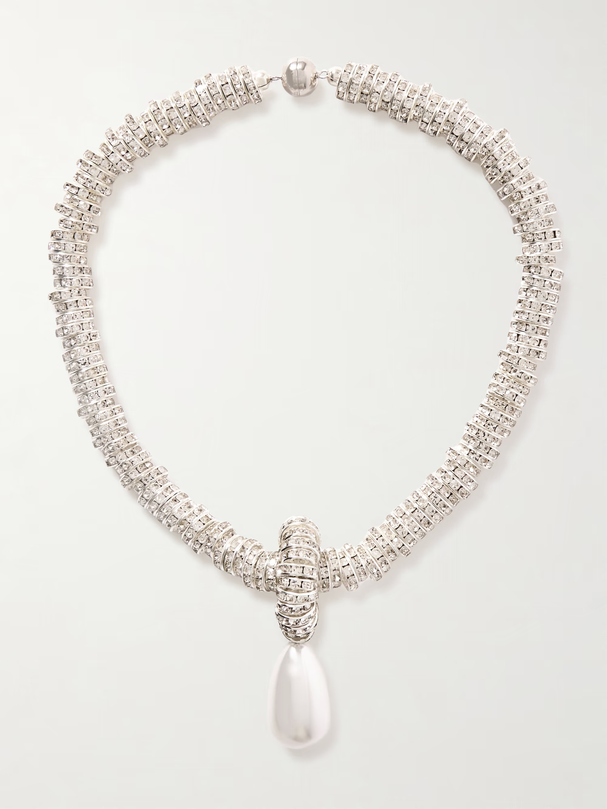 Silver-tone faux pearl and Swarovski crystal necklace | NET-A-PORTER (UK & EU)