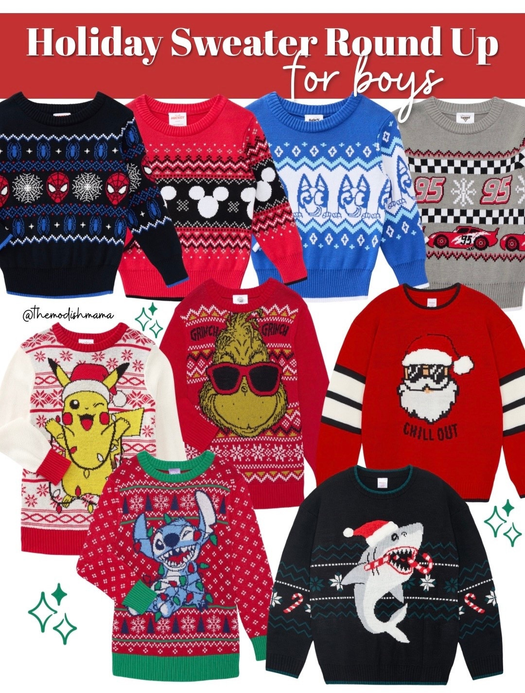 School spirit days are right around the corner and you know there will be an ugly sweater day! These holiday sweaters for boys from Walmart are festive, fun and budget friendly! 

sweater weather , christmas sweater , boys fashion , The Grinch , Stitch , Santa , Spider Man , Mickey Mouse, Bluey , Walmart finds 

#LTKHoliday #LTKmomlife #LTKKids